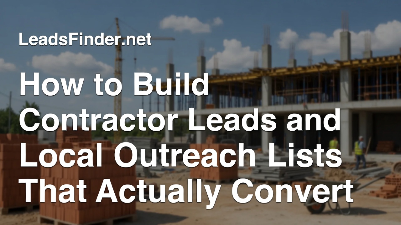 How to Build Contractor Leads and Local Outreach Lists That Actually Convert