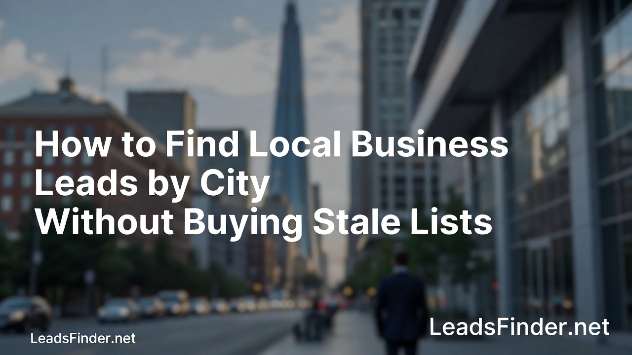 How to Find Local Business Leads by City Without Buying Stale Lists